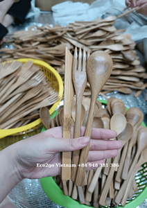 ชุดช้อนส้อมไม้ไผ่ธรรมชาติ/ชุดมีดเดินทางชุดช้อนไม้ไผ่ชุดช้อนไม้ไผ่คุณภาพสูงราคาดีจาก Eco2go เวียดนาม - Product Image 5