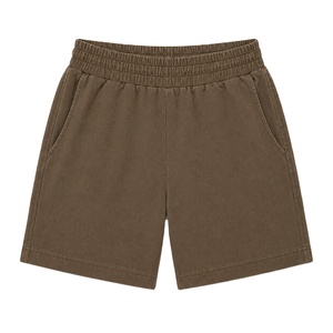 SHH <b>Men</b>’s Vintage Wash Cotton <b>Shorts</b> Casual Summer Streetwear <b>Elastic</b> <b>Waist</b> Relax Fit Fashion Trend <b>Shorts</b> with Logo - Product Image 1