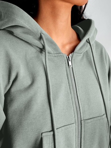 Ropa personalizada a precio de mayorista, conjunto de dos piezas, ropa de mujer, chándales personalizados para mujer, chaqueta con cremallera y joggers deportivos - Product Image 4