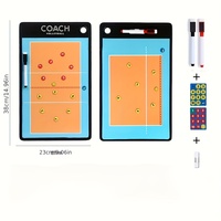 Tableau magnétique effaçable à sec 38*23cm pour entraîneur, avec clipart de terrains de football, volleyball, basketball et football australien, pour tactique sportive