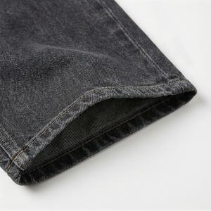 Jeans en denim à jambes larges et évasées pour femmes, design élégant, lavage clair, couleur personnalisée, coton respirant, streetwear - Product Image 6