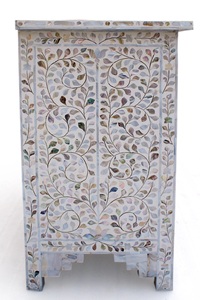 Mesa Auxiliar y Mesa de Centro de Resina con Incrustaciones de Hueso, Estilo Moderno, Artesanía Natural, Muebles para el Hogar, para Sala de Estar y Dormitorio - Product Image 3