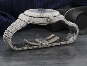 Reloj de Lujo con Incrustaciones de Moissanita, Estilo Hip Hop, Completamente Cubierto de Diamantes VVS1, Reloj de Pulsera Brillante - Product Image 5