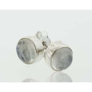 Simple Circle Moonstone Stud Pendientes Accesorio de moda - Product Image 1