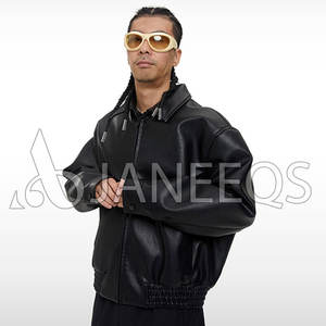 Chaquetas de cuero PU para hombre, Parkas de bombardero de retazos, Hip Hop informal de ropa de calle, abrigos de béisbol con bolsillo frontal Varsity Unisex para otoño - Product Image 5