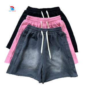 Shorts en molleton de coton personnalisés pour hommes avec logo, motif décoratif, couleur unie, style de jogging de fitness - Product Image 1