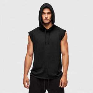 Bodybuilding Sleeveless Hoodie Tops Singlets Men Workout Fitness Wear Sleeveless Hood Top <b>Running</b> Exercise Sleeveless <b>Hoodies</b> - Product Image 4