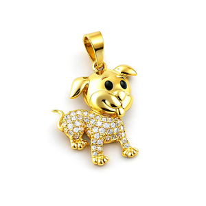 Charme de chien, pendentif en émail noir fait à la main, pierre précieuse, pendentif en argent sterling 925, collier - Product Image 1