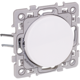 Interrupteur à bouton-poussoir carré blanc 10A avec griffes - Product Image 1