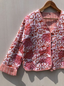 Vestes bohèmes en coton style floral pour l'automne et l'hiver, manteau réversible pour l'été, vêtements de rue, robe indienne faite à la main - Product Image 4