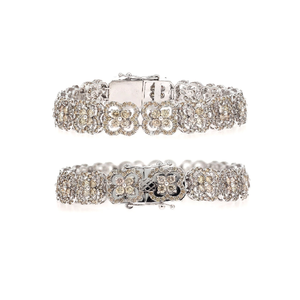 Buy Online Luxury Sterling <b>Silver</b> 925 <b>Bracelet</b> with Lab Diamonds Custom Designed High Quality Diamond <b>Bracelets</b> & <b>Bangles</b> - Product Image 1