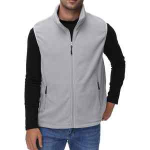 Gilet de travail de plein air personnalisé gilet polaire sans manches pour hommes avec logo brodé pour la randonnée, le camping et l'hiver - Product Image 5