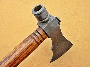 Wholesale PRESTIGE BLADES Industrial Handmade Stainless Steel Pizza <b>Axe</b> Rose Wood Handle Hand Forged Kitchen Hatchet Custom Logo - Product Image 6