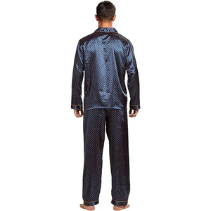 Camisón de Invierno de Seda Satén de Lujo con Logotipo Personalizado, Talla Grande, Ropa de Dormir para Hombre - Product Image 4