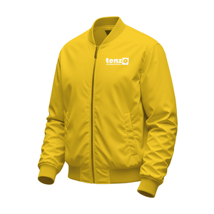 tenzo intl <b>Men</b> Bomber <b>Jacket</b> Custom Material Soft Shell Rib Knit Collar Full Zip Private Label OEM Manufacturer Supplier - Product Image 2