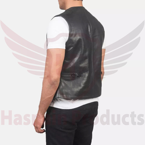 Produits Hasnain Gilet de moto d'hiver décontracté pour hommes doublure en cuir et polyester respirant tissu en toile personnalisable nouveau design - Product Image 5