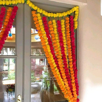 Banyak Grosir Tali Bunga Marigold Dekoratif Buatan India untuk Dekorasi Pesta Pernikahan Natal