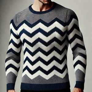Pull en maille à col rond surdimensionné pour homme personnalisé 100% coton Pulls en maille Streetwear Pull d'hiver - Product Image 2
