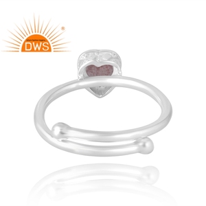 แหวนพลอยควอตซ์ธรรมชาติทำจากเงินสเตอริ925ผู้ผลิตเครื่องประดับแบบกำหนดเอง - Product Image 2