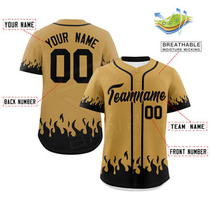 Maillots de baseball vierges OEM pas chers, 100 % polyester, anti-bactériens, imprimé camouflage, unisexe, vente en gros - Product Image 3