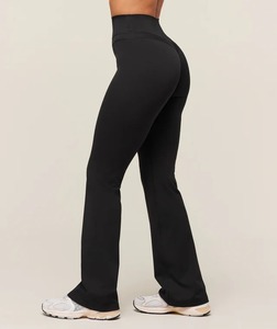 Leggings de yoga évasés taille haute pour femmes, vente en gros personnalisée, doux, effet push-up, pantalons de fitness pour la course et l'entraînement - Product Image 2
