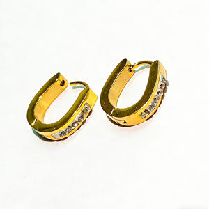 Pendientes de Aro de Acero Inoxidable para Mujer, con Zirconia, Estilo Vintage, Color Oro 18K y Plata, Joyería Elegante - Product Image 3