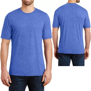 T-shirt uni en trois mélanges doux d'impression de haute qualité de marque célèbre personnalisé T-shirt gris chiné Performance pour hommes vente en gros - Product Image 2