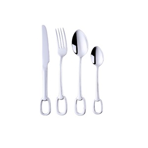 Juego de cubiertos de acero inoxidable de diseño elegante de 4 con pulido de espejo para el hogar y el hotel a un precio razonable Juegos de cubiertos únicos - Product Image 1