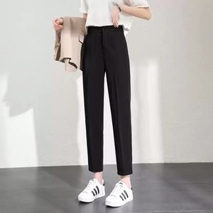 กางเกงขายาวทรงตรงเอวสูงสำหรับผู้หญิง สไตล์ลำลอง/ทำงาน/ธุรกิจ ทรงเข้ารูป มีกระเป๋า - Product Image 6