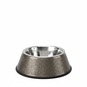 Juego de 2 Platos de Acero Inoxidable con Acabado en Oro Rosa para Perros y Gatos, Comedero y Bebedero de Metal para Mascotas con Diseño de Hueso para Cachorros - Product Image 6