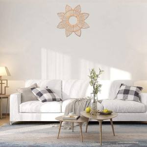 Décorations murales en miroir de rotin naturel de luxe moderne beau motif rond pour la maison chambre à coucher salles de bains salons mariages - Product Image 4