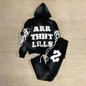 ชุดวอร์มของผู้ชายชุดเสื้อฮู้ดปักลายด้วยกรดซักได้ชุดพิมพ์ลายระบายเหงื่อ - Product Image 6