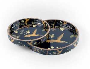 Nesting Style Meena Barware Plateaux MDF Nidification Style Ménage Bureau Hôtel Utilise Boissons Servir À La Main en Inde Résine Artisanat - Product Image 2