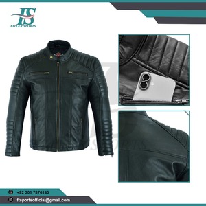 Chaqueta de motorista de cuero genuino para hombre al por mayor | Abrigo de motocicleta informal PU suave o cuero real Abrigo ajustado - Product Image 3