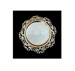 Assiette de présentation de table de style antique en acier inoxydable couleur argent pour mariage et fête - Product Image 6