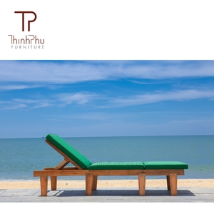 Thinh Phu Tumbona de madera plegable ecológica moderna para uso al aire libre Villas Playas Jardines Piscinas Patios - Product Image 5