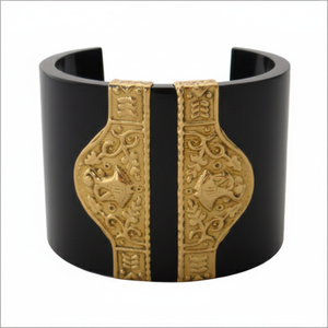 Brazalete de Resina de Color Personalizado con Adorno de Latón, Joyería Más Vendida |   Brazalete Ancho de Resina con Diseño Exclusivo |   Joyería al por Mayor OEM - Product Image 2