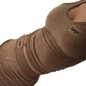 Ensemble de sport pour femme : soutien-gorge de sport sans couture à rembourrage intégré et short taille haute, bretelles larges, séchage rapide, effet sculptant - Product Image 2