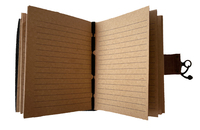 Journal en cuir véritable intégré à cinq pierres Wiccan Antique Deckle Edge Notebook Journal scolaire fait à la main avec serrure en laiton Antique C