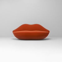 Nouveau design de salle d'attente de salon de beauté et de coiffure canapé de réception fauteuil d'attente canapé 3 places en forme de lèvre