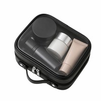 Pochette de maquillage transparente en PVC, trousse de toilette de voyage, organiseur à fermeture éclair transparente, sac de toilette imperméable pour la plage et la piscine, OEM personnalisé