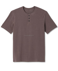 Camiseta informal con botones para hombre, diseño liso bordado de punto transpirable con patrón de letras negras, 200 gramos - Product Image 5