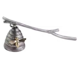 Abatidores de velas de metal chapados en plata con mango largo para apagar velas extinguir decoración perfumada de llama de nido - Product Image 3