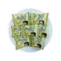 Biscuits vietnamiens fourrés à la crème de sucre et au cacao, enrobés de chocolat, avec guimauves moelleuses, 216g, boîte en vrac, emballage standard pour l'exportation, sachet de 12, saveur sucrée