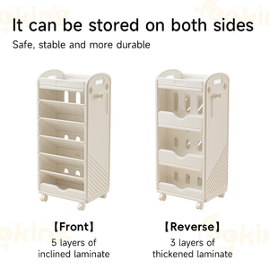Idea Gifts <span class=keywords><strong>Petite</strong></span> bibliothèque à 5 niveaux <span class=keywords><strong>Chambre</strong></span> d'enfant Étagère double face coulissante pour livres et <span class=keywords><strong>rangement</strong></span> de <span class=keywords><strong>jouets</strong></span> pour enfants - Product Image 2