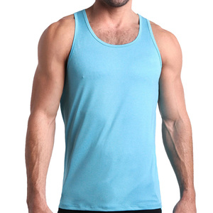 Débardeur en coton personnalisé de haute qualité pour hommes, tricot décontracté, tissage uni, haut de musculation et de fitness - Product Image 1