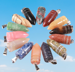 Meilleure qualité Offre Spéciale en vrac pierres naturelles en forme de cône pendentifs charmes collier pendentifs pour la fabrication de bijoux - Product Image 3