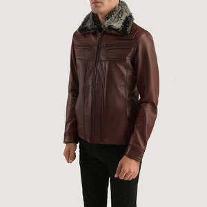 Veste d'hiver pour hommes Top Design avec col montant manches longues 100% cuir de haute qualité personnalisable prix raisonnable - Product Image 1