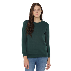 Sudadera con capucha de mujer de alta calidad con cuello redondo de manga larga verde oscuro-Diseño y marca personalizados para la temporada de invierno - Product Image 3