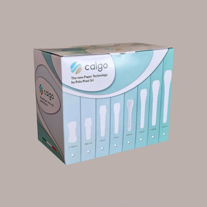 Caigo 9cm boîte de présentation au design plat 500 pièces cuillère à crème glacée en papier blanc pour servir et stocker des outils de crème glacée - Product Image 5